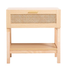 Load image into Gallery viewer, Casa Decor Santiago Rattan Bedside Table Drawers Table Nightstand Cabinet Oak