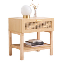 Load image into Gallery viewer, Casa Decor Santiago Rattan Bedside Table Drawers Table Nightstand Cabinet Oak