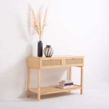 Load image into Gallery viewer, Casa Decor Santiago Rattan Console Table Entry Table Hallway Wood Oak