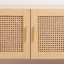 Load image into Gallery viewer, Casa Decor Santiago Rattan Entertainment Unit TV Stand Cabinet Storage Oak