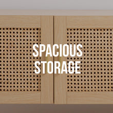 Load image into Gallery viewer, Casa Decor Santiago Rattan Entertainment Unit TV Stand Cabinet Storage Oak