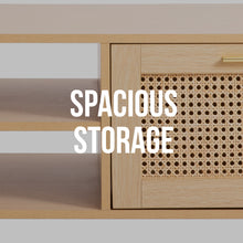 Load image into Gallery viewer, Casa Decor Santiago Rattan Coffee Table Storage Drawer Furniture Wooden Oak