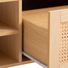 Load image into Gallery viewer, Casa Decor Santiago Rattan Coffee Table Storage Drawer Furniture Wooden Oak