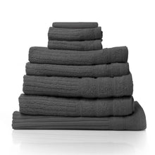 Load image into Gallery viewer, Royal Comfort Eden Egyptian Cotton 600GSM 8 Piece Luxury Bath Towels Set - Granite