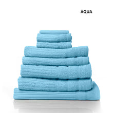 Load image into Gallery viewer, Royal Comfort Eden Egyptian Cotton 600GSM 8 Piece Luxury Bath Towels Set - Aqua