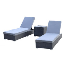 Load image into Gallery viewer, Milano Outdoor 3pc Sun Lounge Pool Bed Deck Rattan Chair Adjustable Furniture