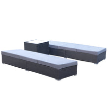 Load image into Gallery viewer, Milano Outdoor 3pc Sun Lounge Pool Bed Deck Rattan Chair Adjustable Furniture