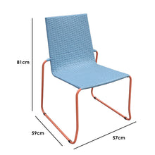 Load image into Gallery viewer, Milano 3pc Outdoor Furniture Steel/Rattan Coffee Table & Chairs Patio Garden Set - Blue & Orange