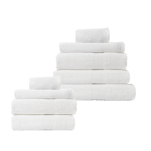 Load image into Gallery viewer, Royal Comfort 9 Piece Cotton Bamboo Towel Bundle Set 450GSM Luxurious Absorbent - White