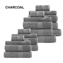 Load image into Gallery viewer, Royal Comfort 18 Piece Cotton Bamboo Towel Bundle Set 450GSM Luxurious Absorbent - Charcoal