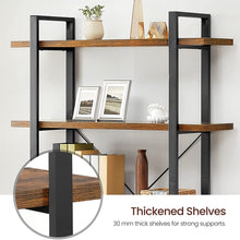 Load image into Gallery viewer, Bookshelf 5-Tier Industrial Stable Bookcase Rustic Brown and Black