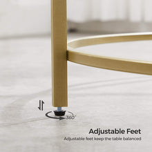 Load image into Gallery viewer, Gold Glass Table with Golden Iron Frame Stable and Robust Tempered Glass