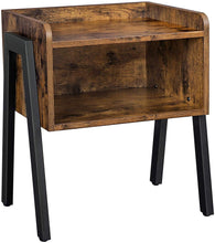 Load image into Gallery viewer, Vintage Nightstand Stackable End Table Wood Look Accent Furniture Metal Frame
