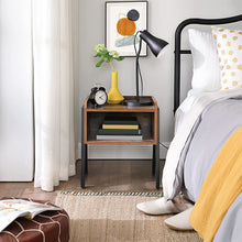 Load image into Gallery viewer, Vintage Nightstand Stackable End Table Wood Look Accent Furniture Metal Frame