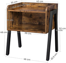 Load image into Gallery viewer, Vintage Nightstand Stackable End Table Wood Look Accent Furniture Metal Frame