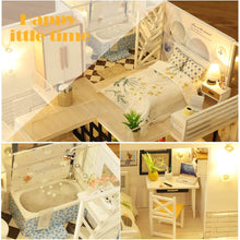 Load image into Gallery viewer, Dollhouse Miniature with Furniture Kit Plus Dust Proof and Music Movement - Happy time (1:24 Scale Creative Room Idea)