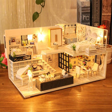Load image into Gallery viewer, Dollhouse Miniature with Furniture Kit Plus Dust Proof and Music Movement - Happy time (1:24 Scale Creative Room Idea)