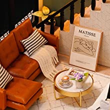 Load image into Gallery viewer, Dollhouse Miniature with Furniture Kit Plus Dust Proof and Music Movement - Comfortable room (1:24 Scale Creative Room Idea)