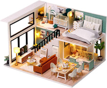 Load image into Gallery viewer, Dollhouse Miniature with Furniture Kit Plus Dust Proof and Music Movement - Comfortable room (1:24 Scale Creative Room Idea)