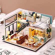Load image into Gallery viewer, Dollhouse Miniature with Furniture Kit Plus Dust Proof and Music Movement - Comfortable room (1:24 Scale Creative Room Idea)