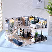 Load image into Gallery viewer, Dollhouse Miniature with Furniture Kit Plus Dust Proof and Music Movement - Cozy time (Valentine's Day Gift Idea)