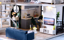 Load image into Gallery viewer, Dollhouse Miniature with Furniture Kit Plus Dust Proof and Music Movement - Cozy time (Valentine's Day Gift Idea)