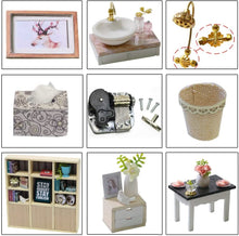 Load image into Gallery viewer, Dollhouse Miniature with Furniture Kit Plus Dust Proof and Music Movement - Valentine's Day Gift Idea