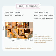 Load image into Gallery viewer, Dollhouse Miniature with Furniture Kit Plus Dust Proof and Music Movement - M9 (1:24 Scale Creative Room Idea)