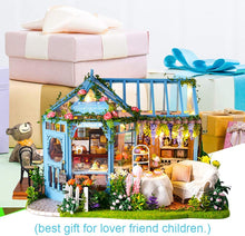 Load image into Gallery viewer, Dollhouse Miniature with Furniture Kit Plus Dust Proof and Music Movement - Rosa Garden Tea