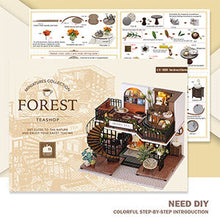 Load image into Gallery viewer, Dollhouse Miniature with Furniture Kit Plus Dust Proof and Music Movement - Forest Tea Shop