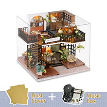 Load image into Gallery viewer, Dollhouse Miniature with Furniture Kit Plus Dust Proof and Music Movement - Forest Tea Shop