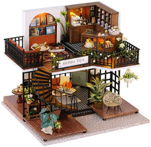 Load image into Gallery viewer, Dollhouse Miniature with Furniture Kit Plus Dust Proof and Music Movement - Forest Tea Shop