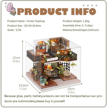 Load image into Gallery viewer, Dollhouse Miniature with Furniture Kit Plus Dust Proof and Music Movement - Forest Tea Shop