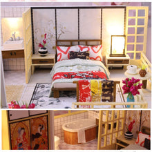 Load image into Gallery viewer, Dollhouse Miniature with Furniture Kit Plus Dust Proof and Music Movement - Japanese Apartment (1:24 Scale Creative Room Idea)