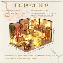 Load image into Gallery viewer, Dollhouse Miniature with Furniture Kit Plus Dust Proof and Music Movement - Guqin Pavilion (1:24 Scale Creative Room Idea)