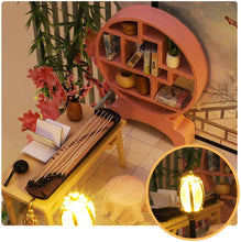 Load image into Gallery viewer, Dollhouse Miniature with Furniture Kit Plus Dust Proof and Music Movement - Guqin Pavilion (1:24 Scale Creative Room Idea)