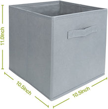 Load image into Gallery viewer, Pack of 6 Foldable Fabric Basket Bin Storage Cube for Nursery, Office and Home Decor (Grey)