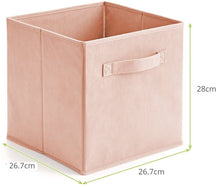 Load image into Gallery viewer, Pack of 6 Foldable Fabric Basket Bin Storage Cube for Nursery, Office and Home Decor (Pink)