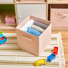 Load image into Gallery viewer, Pack of 6 Foldable Fabric Basket Bin Storage Cube for Nursery, Office and Home Decor (Pink)