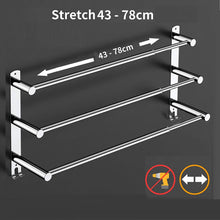 Load image into Gallery viewer, Stretchable 45-75 cm Towel Bar for Bathroom and Kitchen (Three Bars)