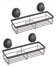 Load image into Gallery viewer, 2 Pack Rectangular Corner Shower Caddy Shelf Basket Rack with Premium Vacuum Suction Cup No-Drilling for Bathroom and Kitchen
