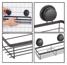 Load image into Gallery viewer, 2 Pack Rectangular Corner Shower Caddy Shelf Basket Rack with Premium Vacuum Suction Cup No-Drilling for Bathroom and Kitchen