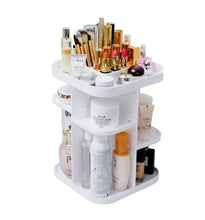 Load image into Gallery viewer, 360 Rotating Large Capacity Makeup Organizer for Bedroom and Bathroom (White)