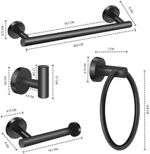 Load image into Gallery viewer, 4 Piece Stainless Steel-Towel Rack Set Wall Mount with Brushed Finish for Bathroom
