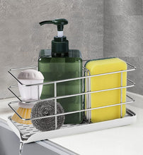 Load image into Gallery viewer, Sink Caddy Sponge Holder with Auto Freesanting Overflow for Kitchen and Bathroom
