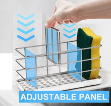 Load image into Gallery viewer, Sink Caddy Sponge Holder with Auto Freesanting Overflow for Kitchen and Bathroom