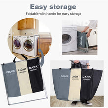 Load image into Gallery viewer, 3 in 1 Large 135L Laundry Clothes Hamper Basket with Waterproof bags and Aluminum Frame (Multi)