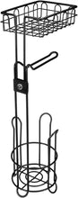 Load image into Gallery viewer, Toilet Paper Holder Stand and Storage Dispenser with Shelf for Bathroom