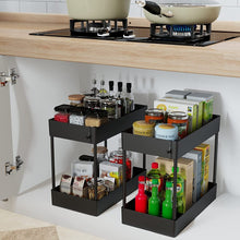 Load image into Gallery viewer, 2 Tier Multi-Purpose Under Sink Organizer Shelf Storage Rack for Bathroom and Kitchen