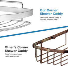 Load image into Gallery viewer, 2 Pack Wall Mounted Adhesive Stainless Steel with Hooks Bathroom Shelf Storage Organizer